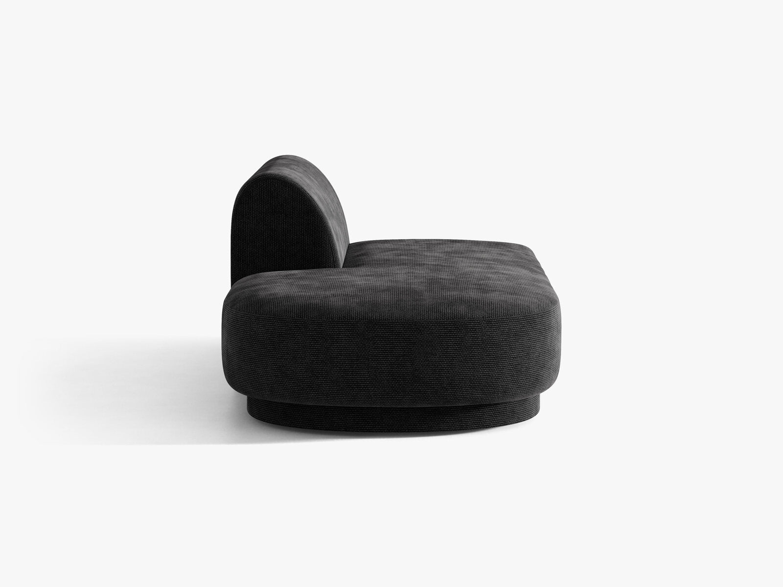 Micadoni 2-Sitzer Sitzmodul offen Miley Links Chenille Haga Schwarz