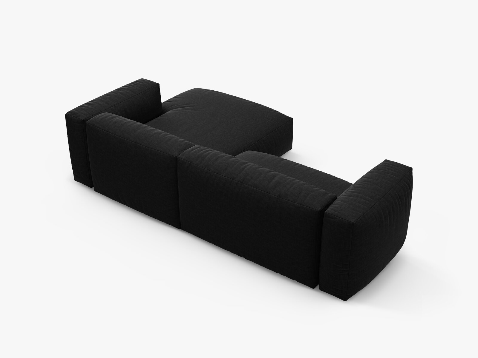 Micadoni Martina Ecksofa 4-Sitzer mit Schlaffunktion Rechts Strukturierter Stoff Boston Schwarz