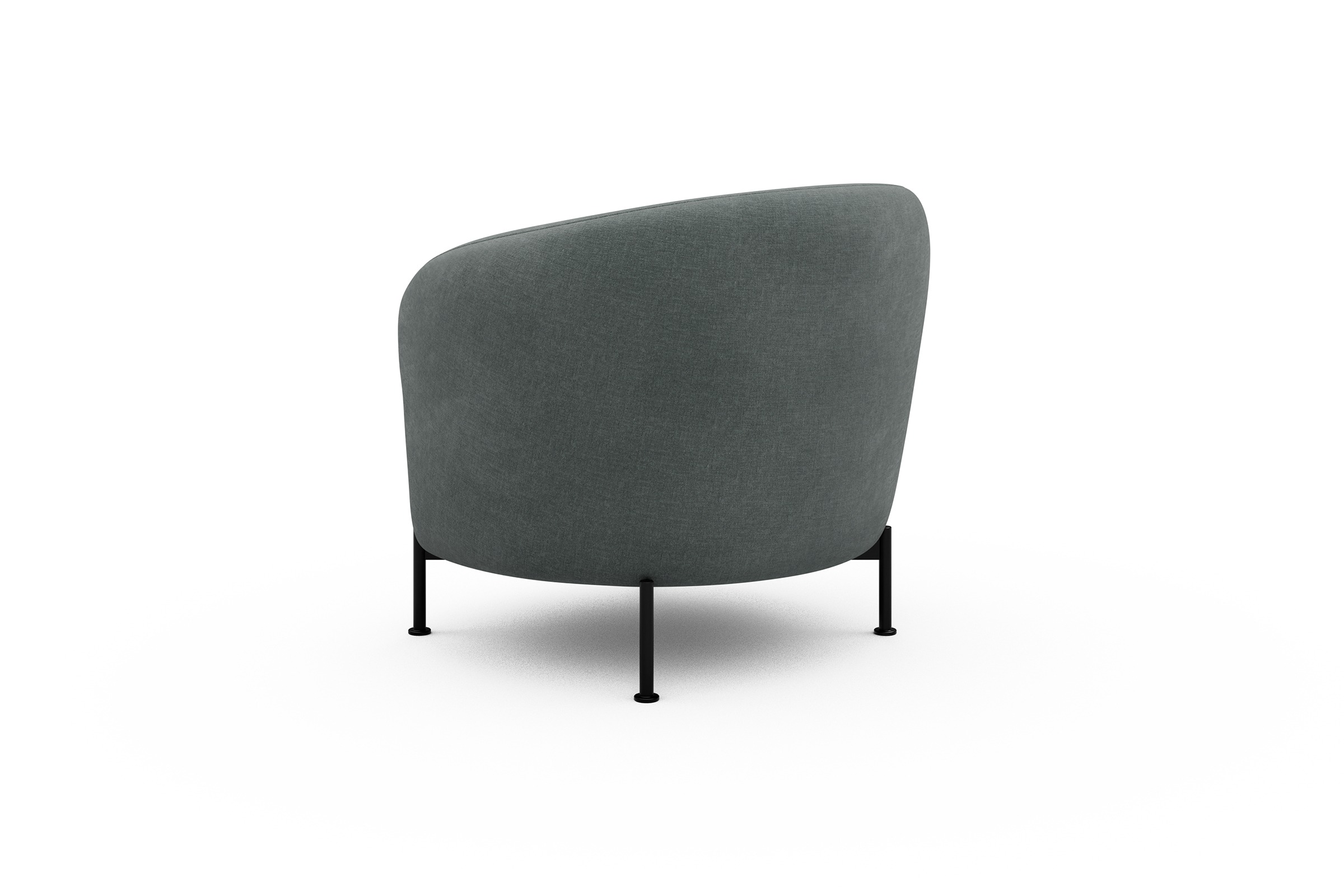 Sessel Ronda X-Metallgestell Schwarz Smooth-Silver-Grey