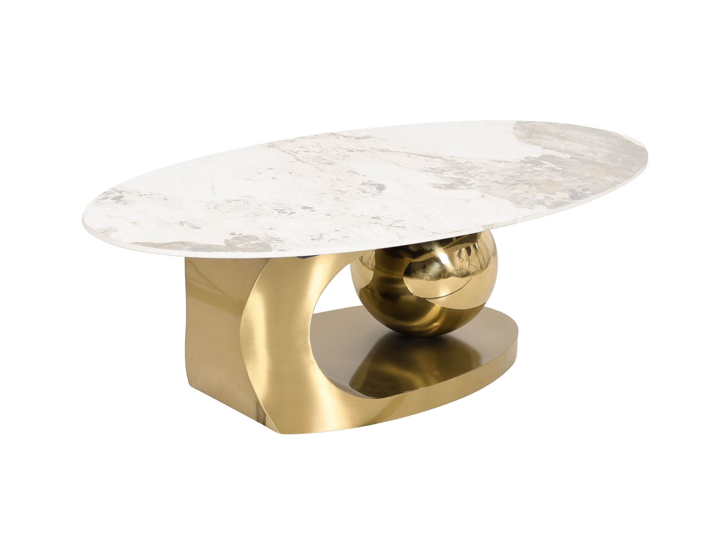 Livin Hill Couchtisch Modig Goldene Beine, weißes Oberteil M58