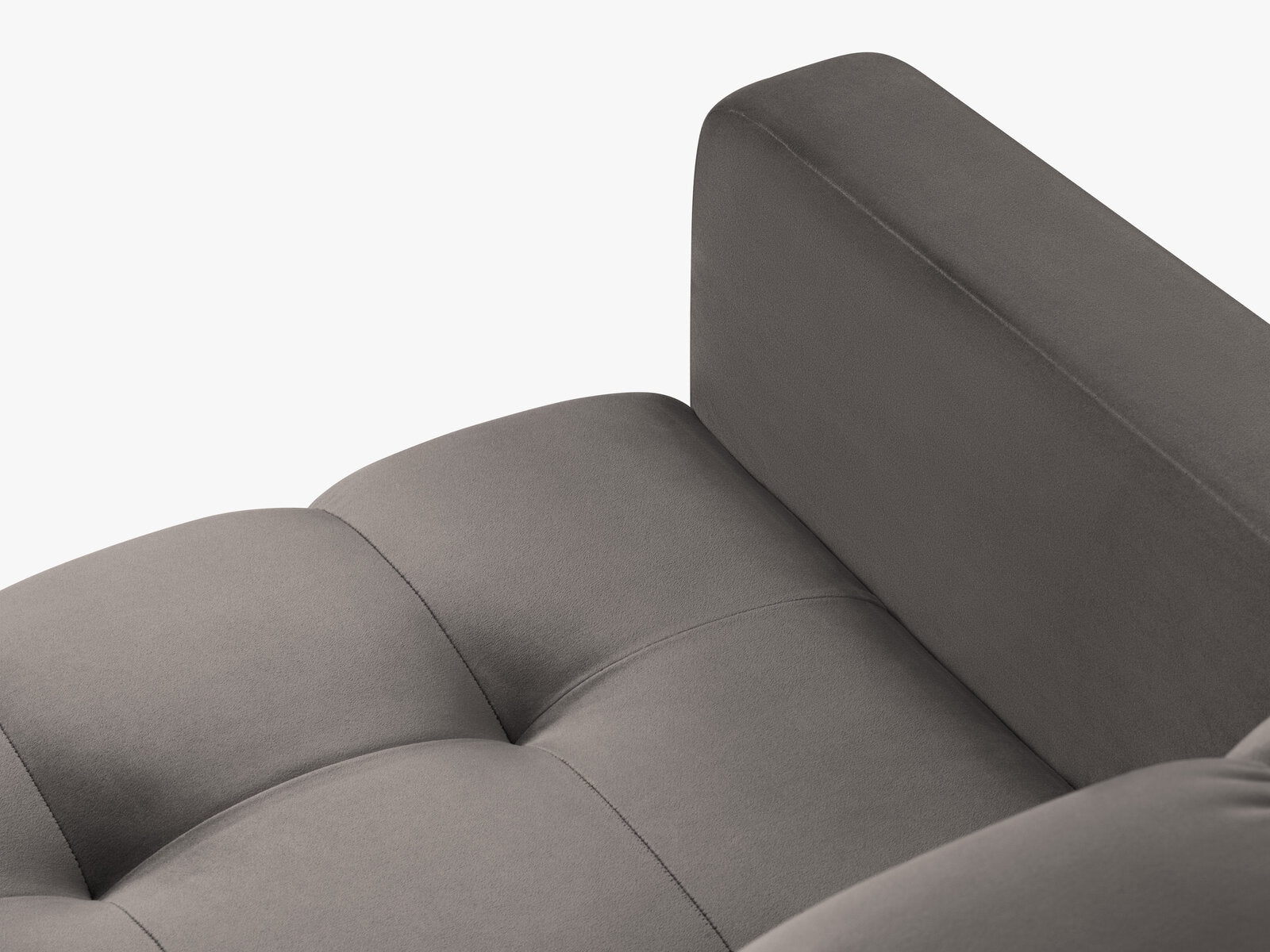 Micadoni Symmetrisches Ecksofa Mamaia 6-Sitzer Samt Bluvel Hellgrau schwarze Beine