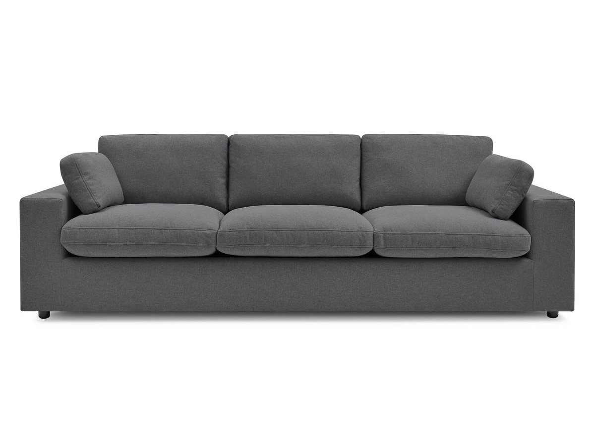 Bobochic Belair Sofa 3-Sitzer 250 × 93 cm Stoff Dunkelgrau
