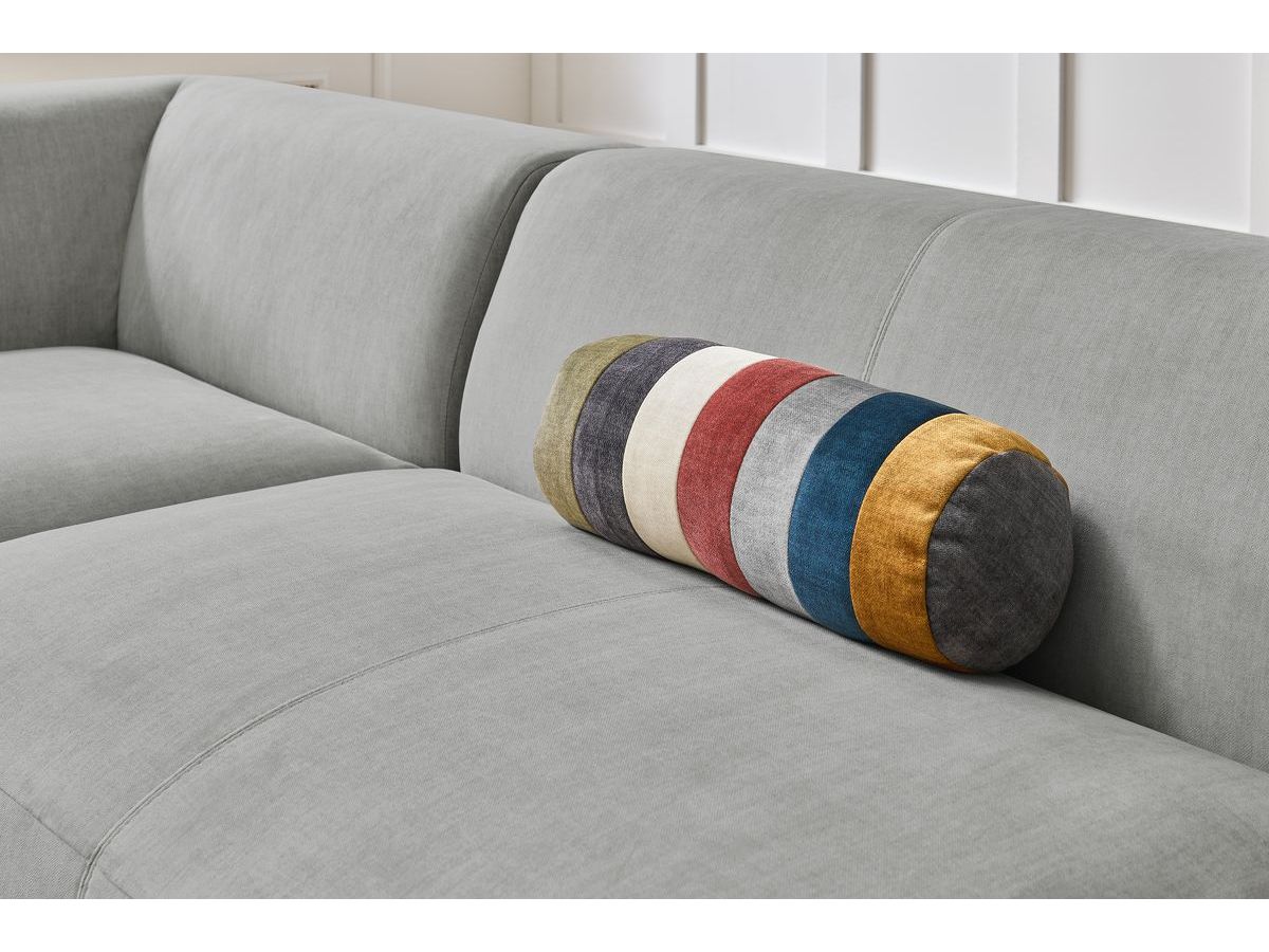 Bobochic Lavena Wohnlandschaft 359 × 220 cm Samt Hellgrau Ecke rechts