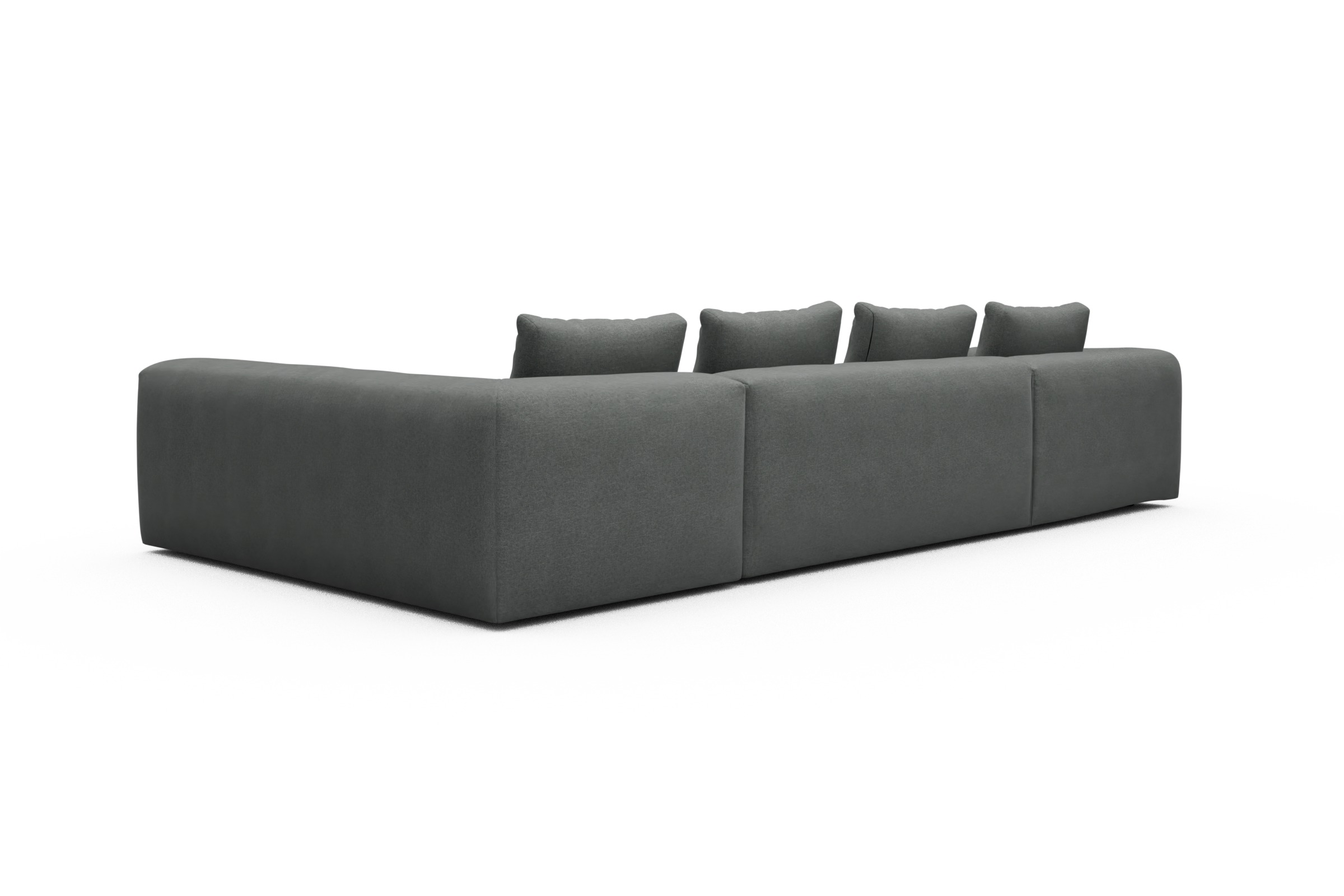 Wohnlandschaft Fred Chaiselongue links mit 2-Sitzer und lange Armlehne rechts Satya-Steel