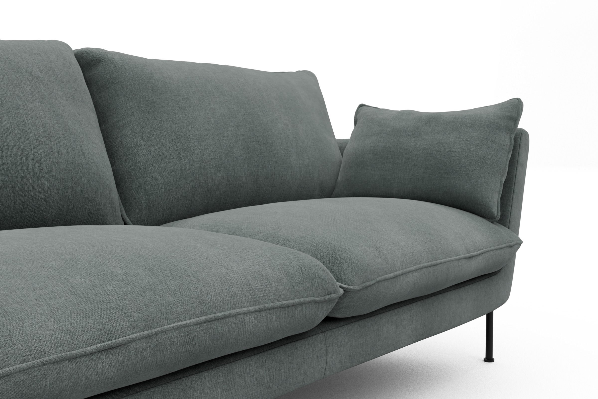 Sofa Anton 3-Sitzer Smooth-Silver-Grey