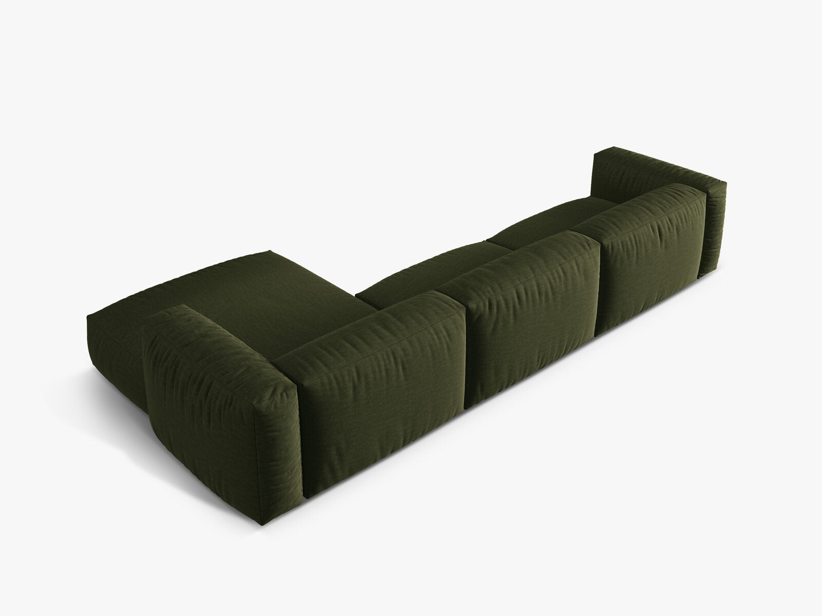 Micadoni Ecksofa Martina 3-Sitzer Rechts Strukturierter Stoff Boston Grün