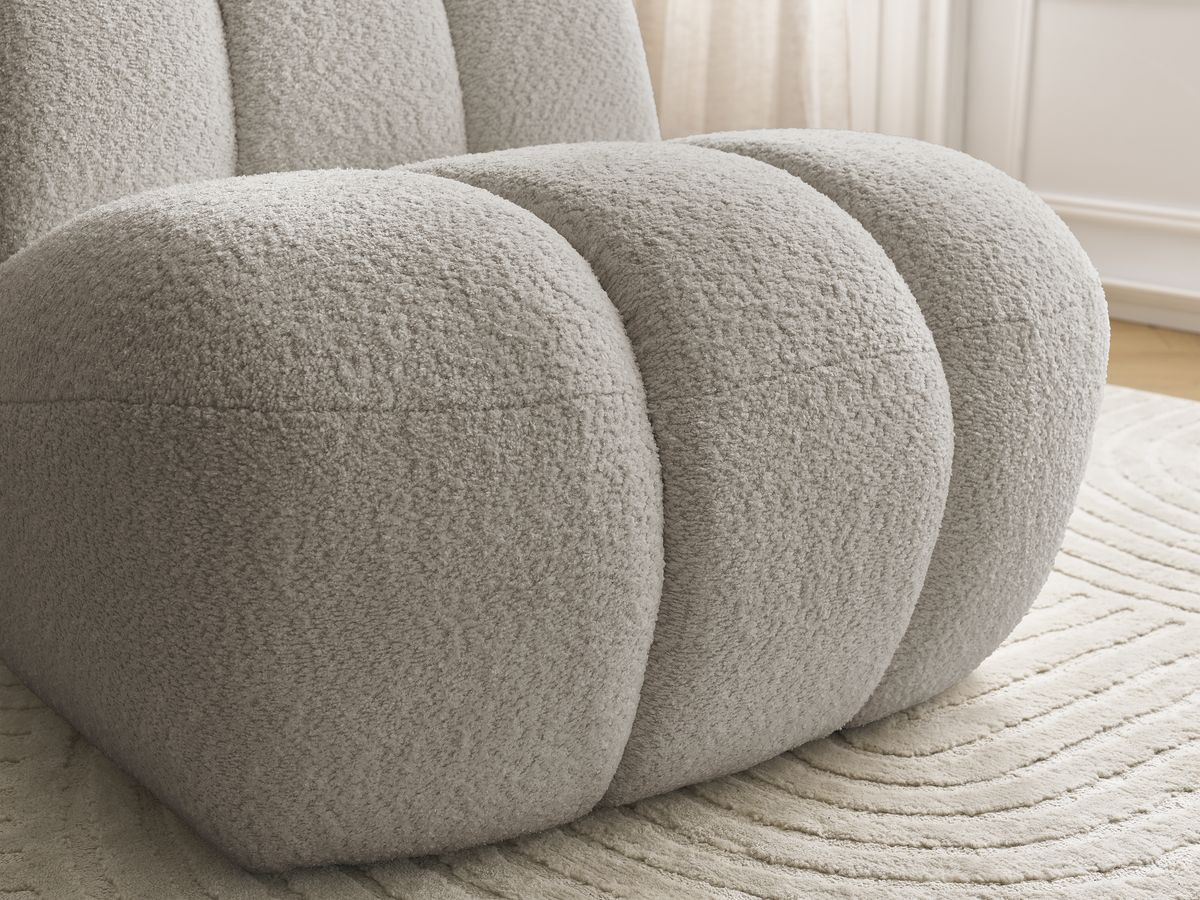 Bobochic Janissaire Sessel 81 × 90 cm Bouclé-Stoff Beige