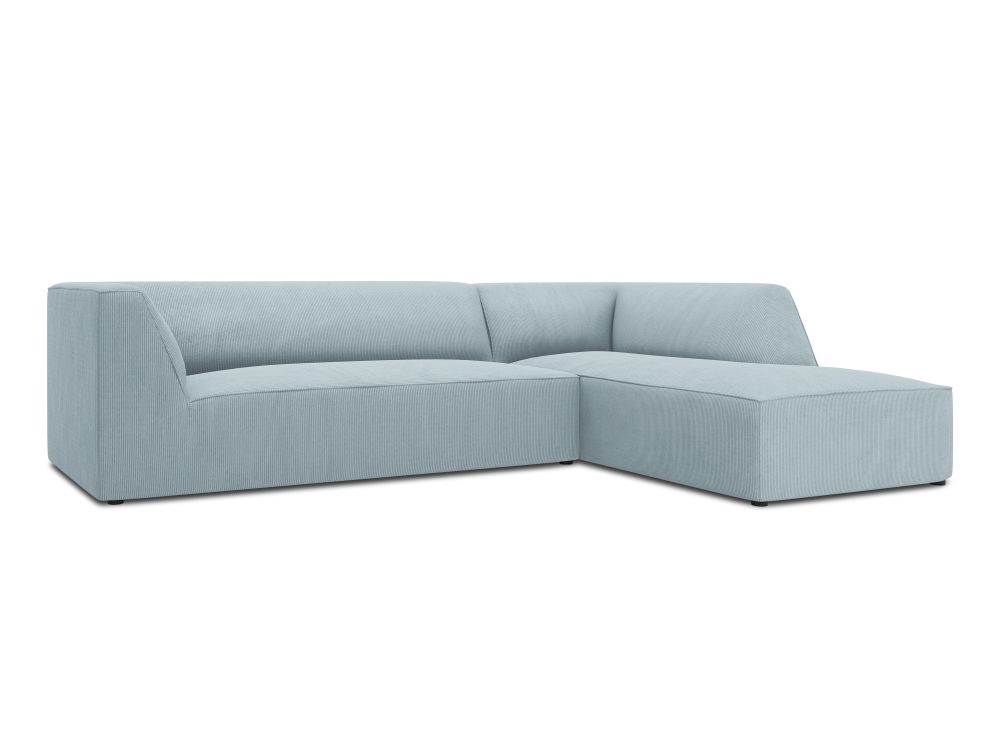 Cosmopolitan Design Ecksofa Siena 4-Sitzer Kord Scala Hellblau Rechts