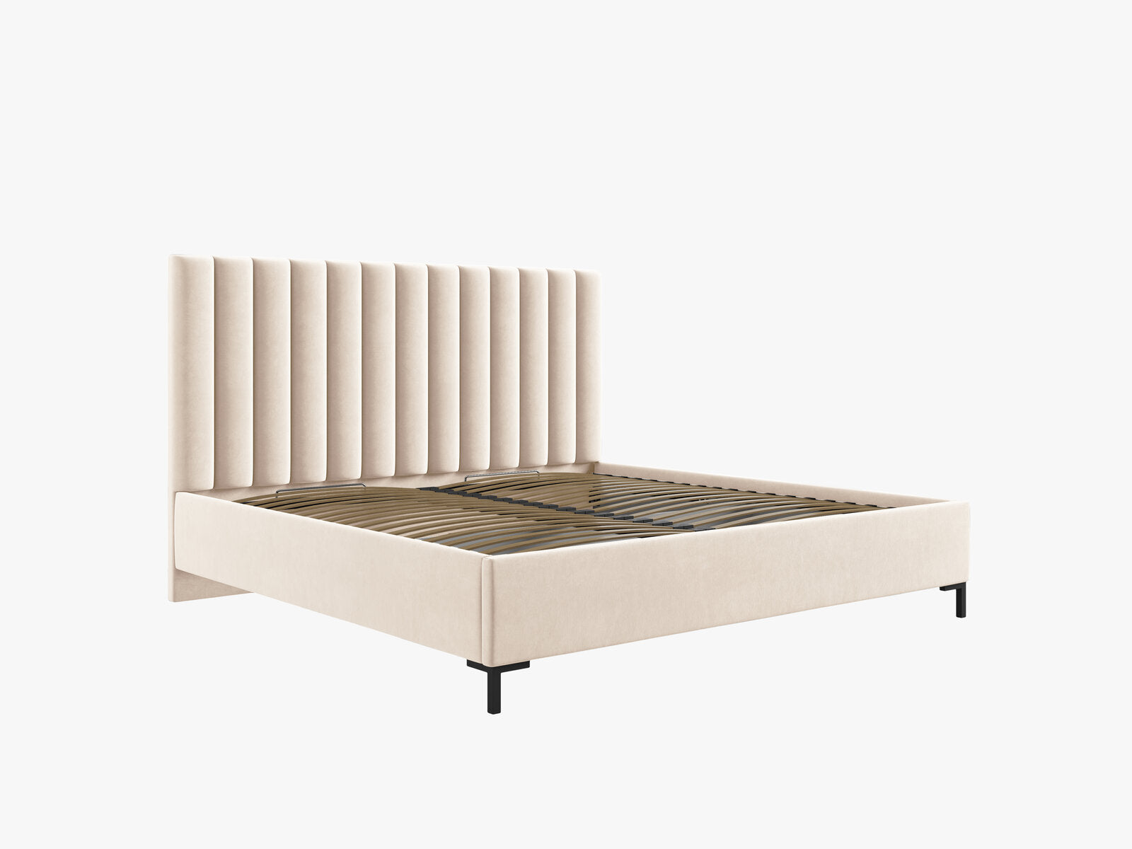 Micadoni Polsterbett Allison Samt Bluvel Helles Beige
