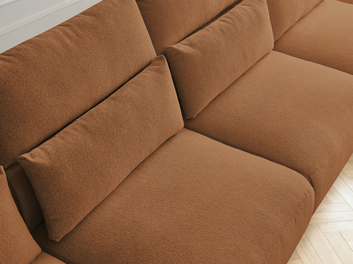 Bobochic Jana Wohnlandschaft mit großem Pouf Melange-Stoff Orange