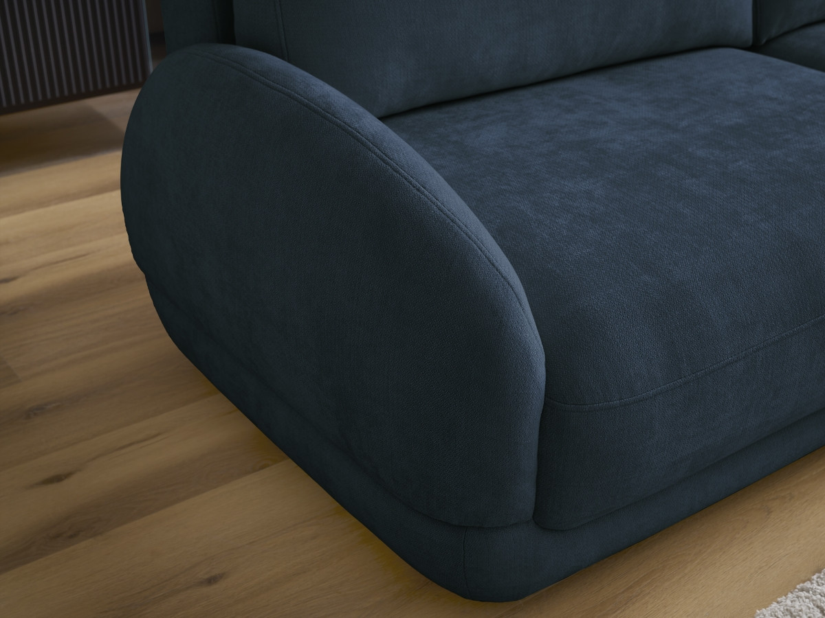 Bobochic Monica Schlafsofa 3-Sitzer mit Bettkasten Stoff Dunkelblau