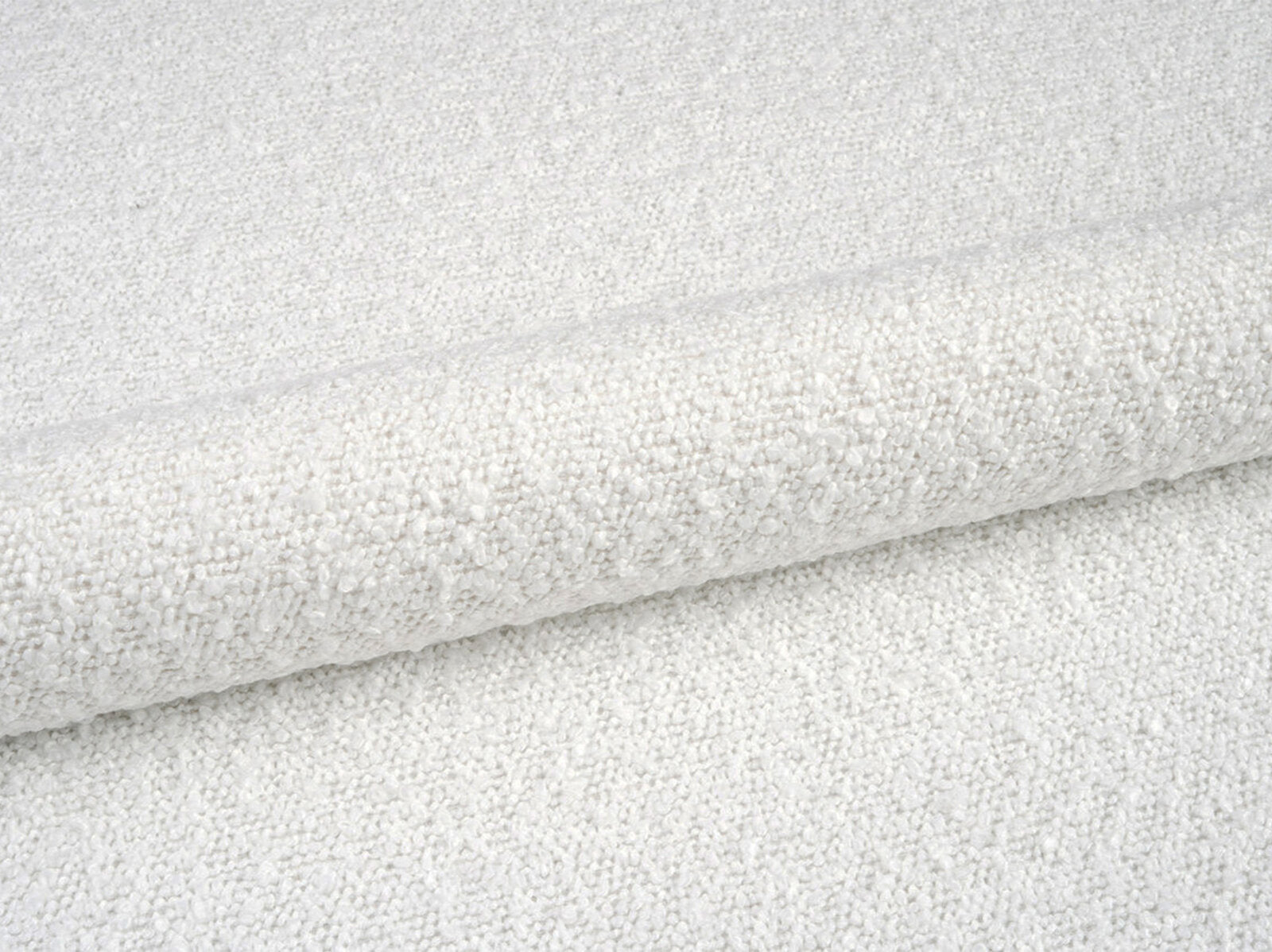 Micadoni Ecksofa Jodie 4-Sitzer Links Boucle Baloo Weiß