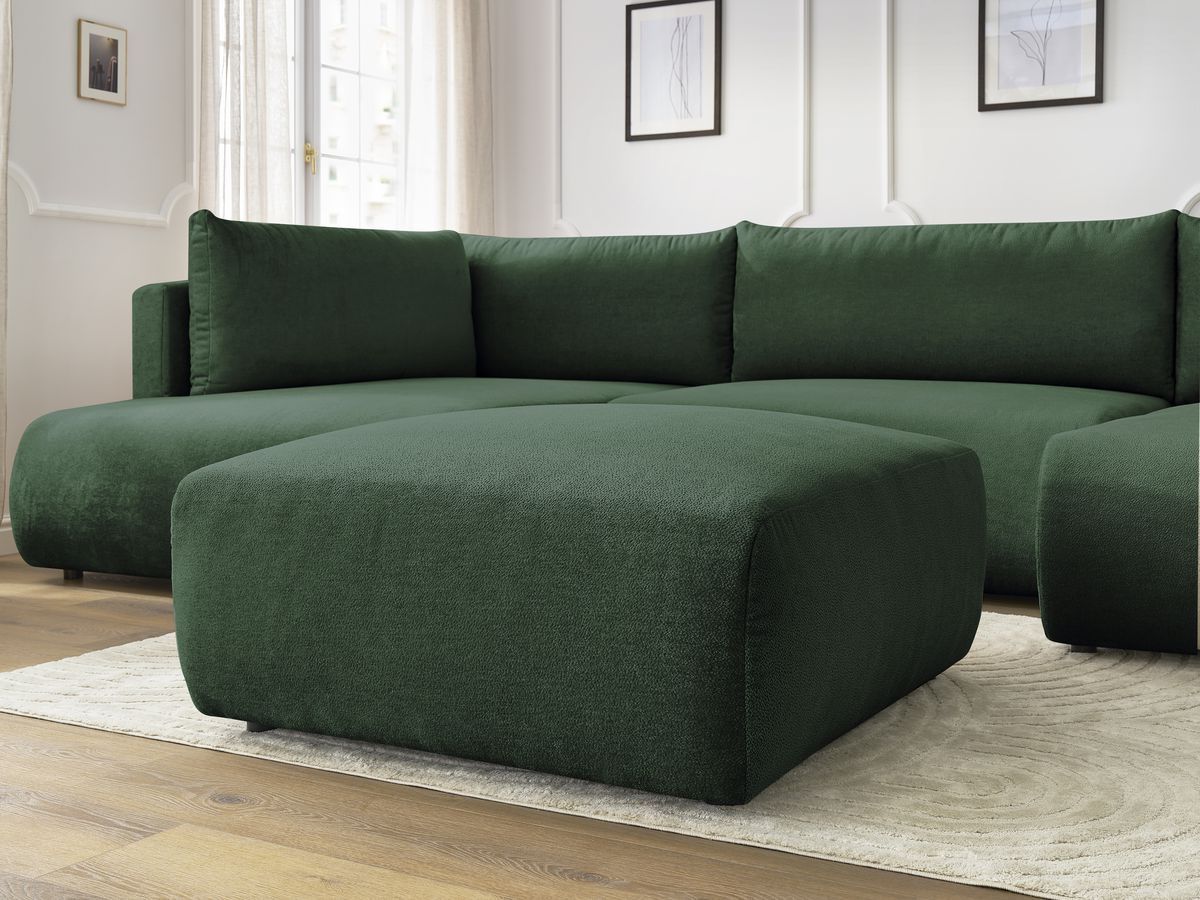 Bobochic Lucien Wohnlandschaft mit Pouf Stoff Grün Ecke rechts