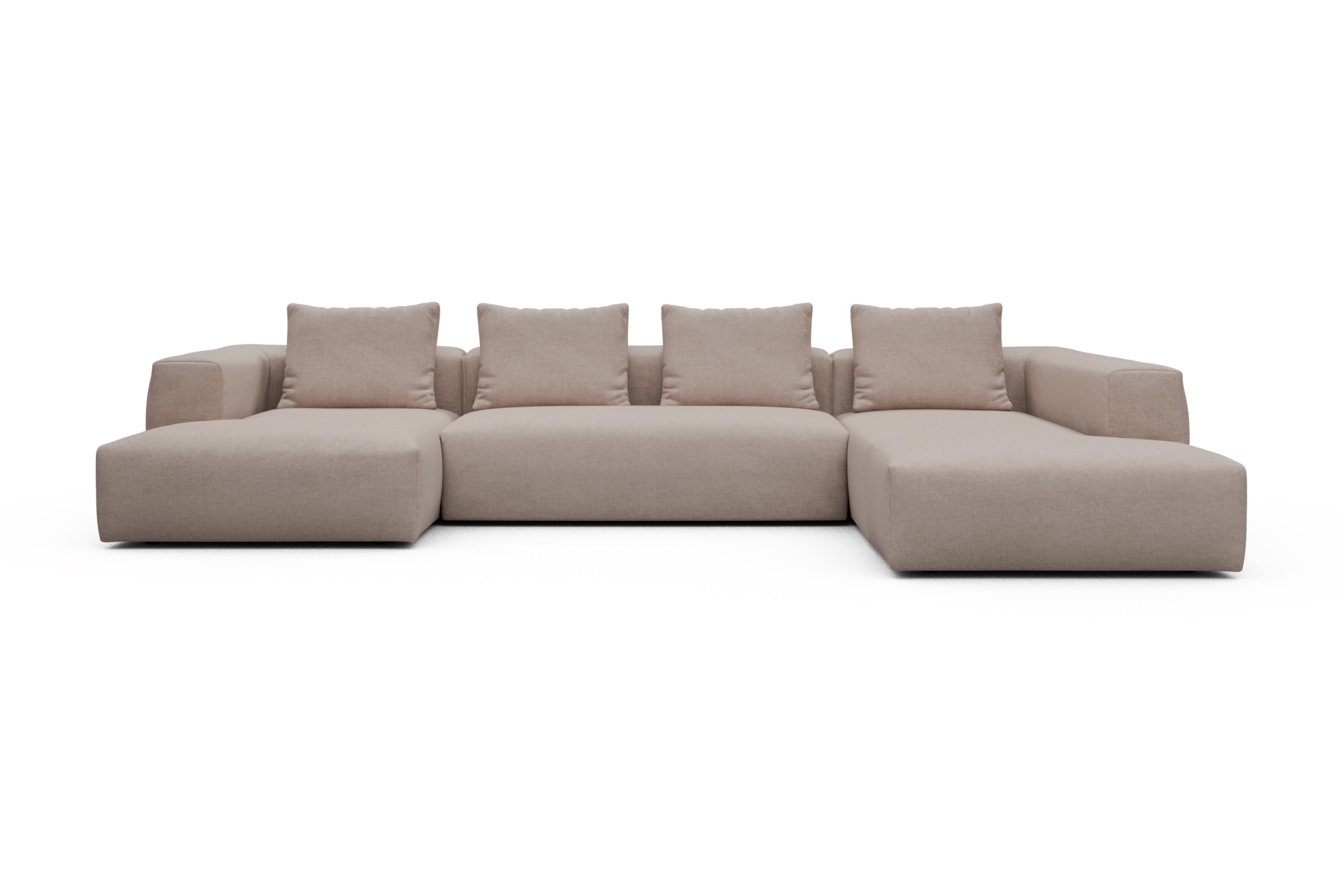 Skandi Home Wohnlandschaft Fred Relax-Ecke rechts mit 2-Sitzer und Chaiselongue links Weda-Sand moebelfaktor