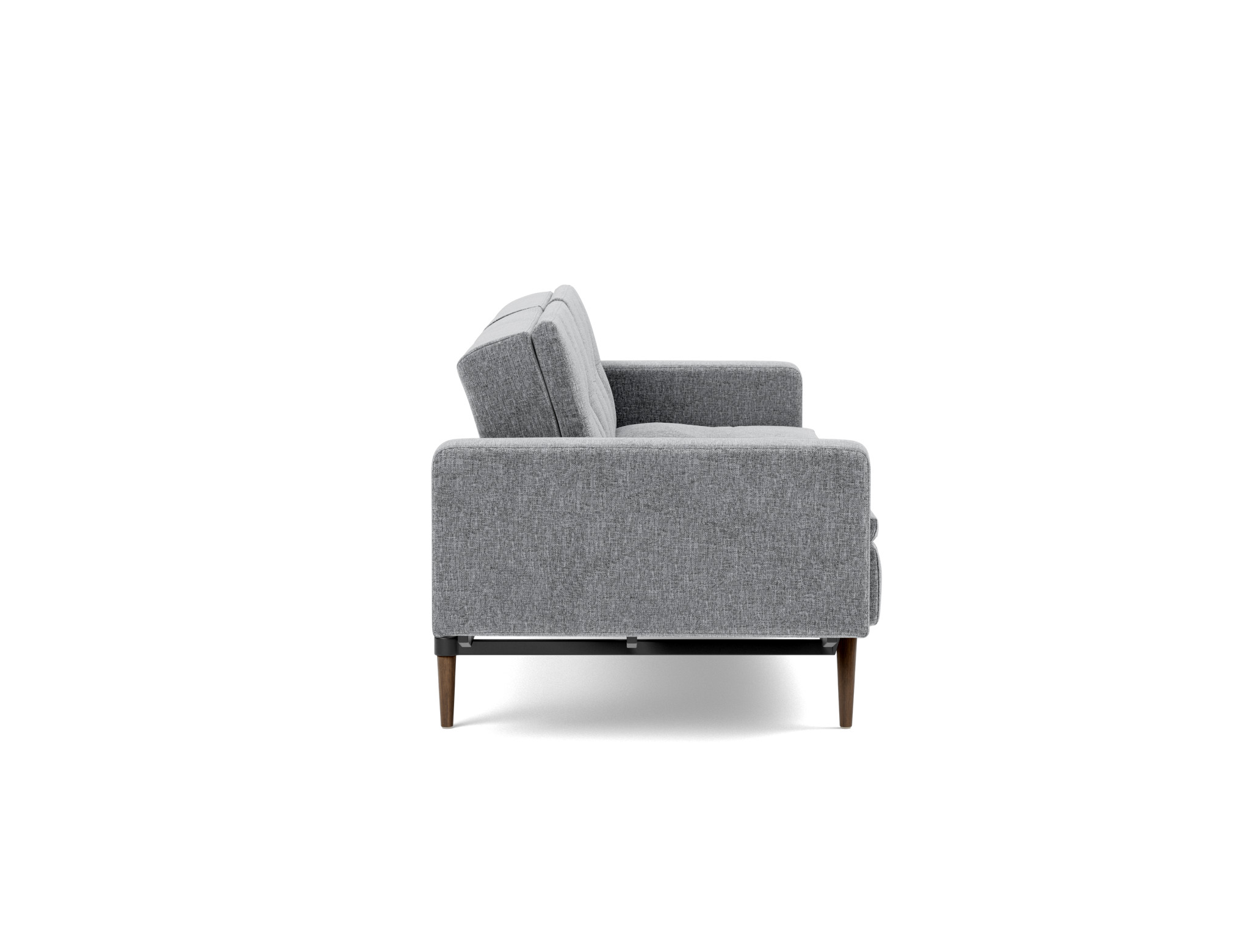 Schlafsofa Dublexo mit Armlehnen Strukturierter Stoff Twist 565-Granite Beine Styletto Eiche dunkel