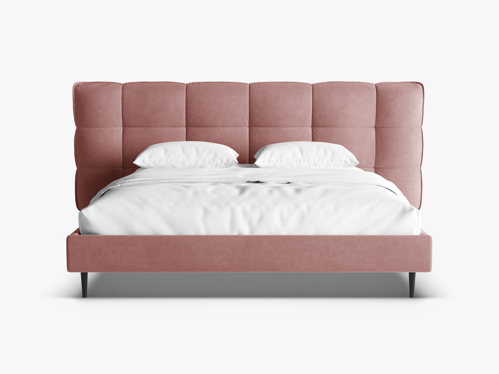 Micadoni Stauraumbett mit Kopfteil Eric with legs Samt Casino Flamingo 140x200