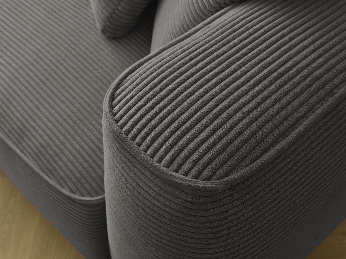 Bobochic Leopold Sofa 3-Sitzer Cordsamt Taupe Armlehne rechts