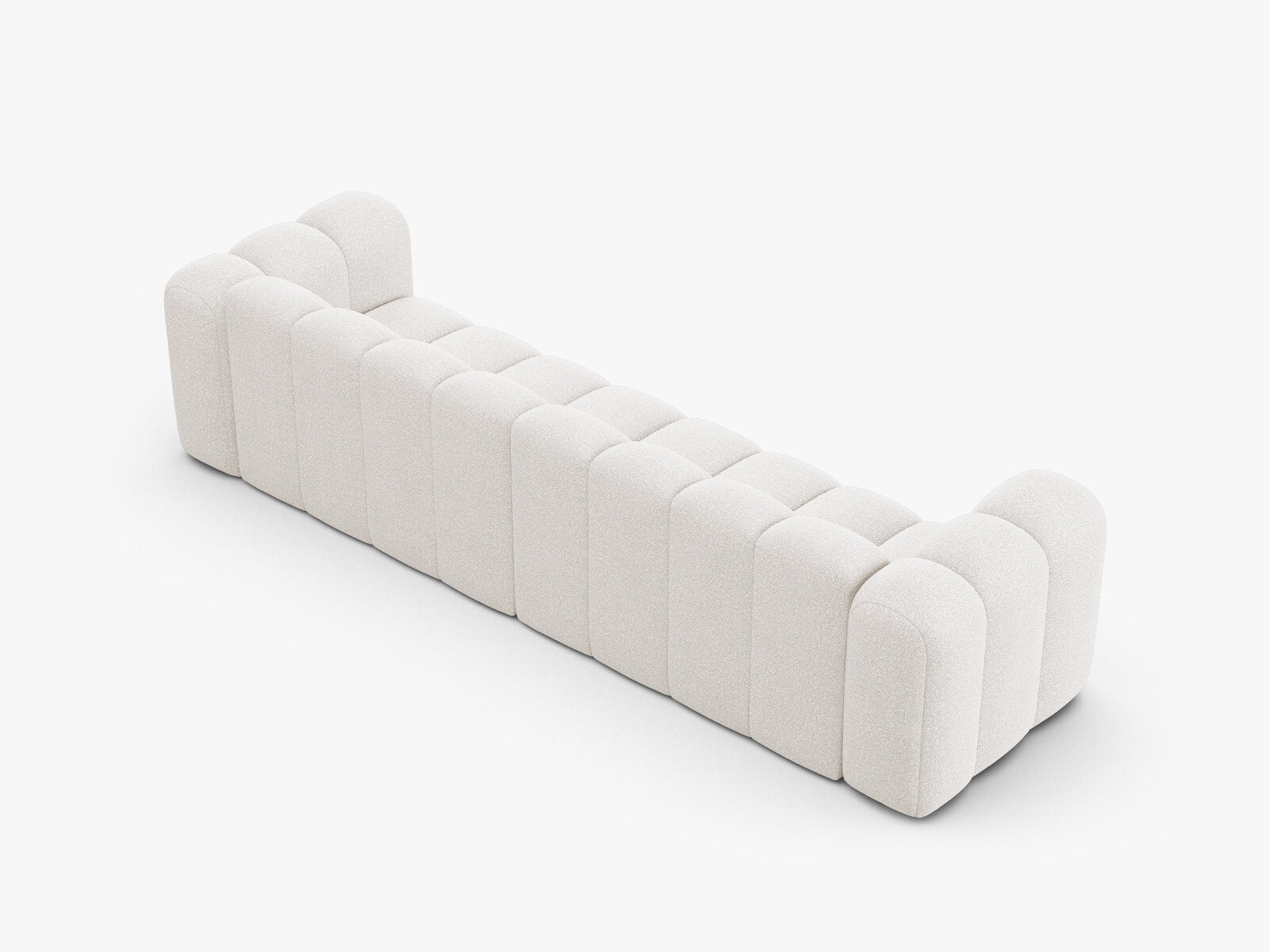 Micadoni Modulares Sofa Lupine 4-Sitzer Boucle Baloo Weiß
