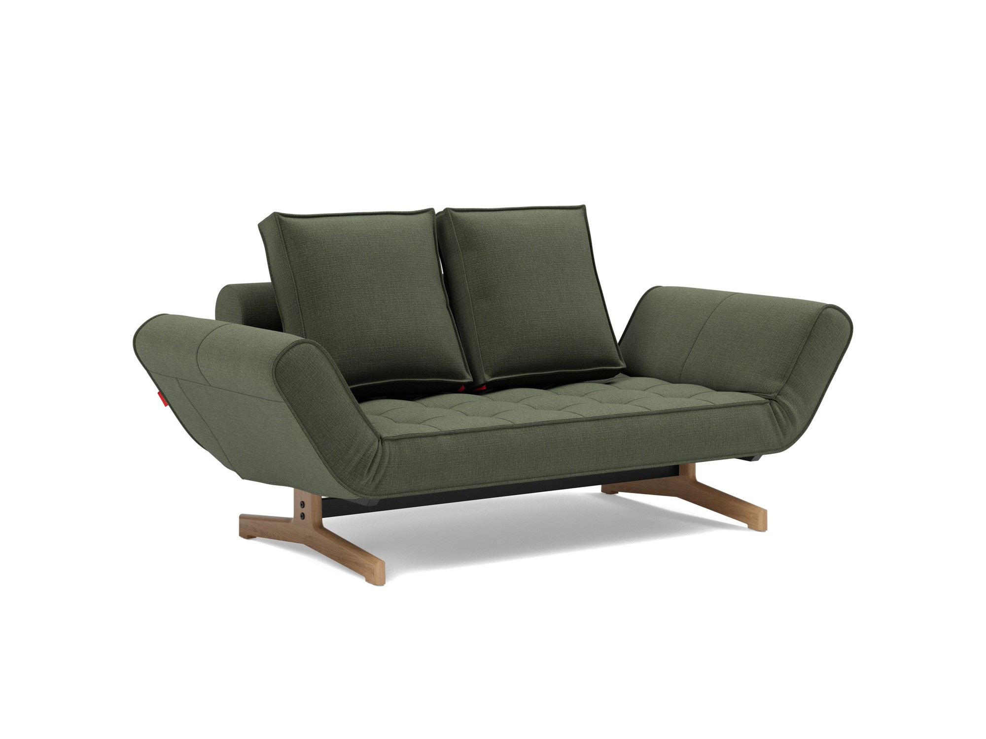 Tagesbett Ghia Chenille Esina 413-Olive-Green Beine Eiche