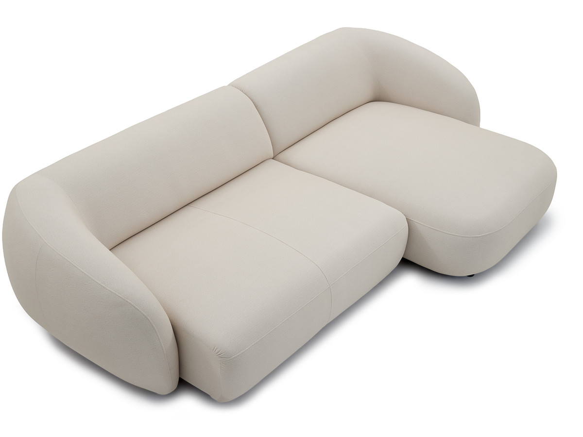 Bobochic Halo Ecksofa mit Schlaffunktion Stoff Beige Ecke rechts