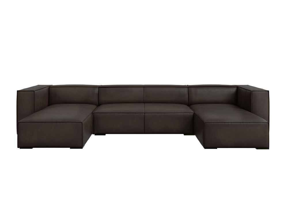 Cosmopolitan Design Panoramasofa Turin 6-Sitzer 375 cm Leder Granada Graphit