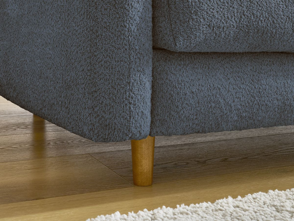 Bobochic Cocoone Schlafsofa 3-Sitzer Bouclé-Stoff Dunkelblau, Liegefläche 160 × 200 cm