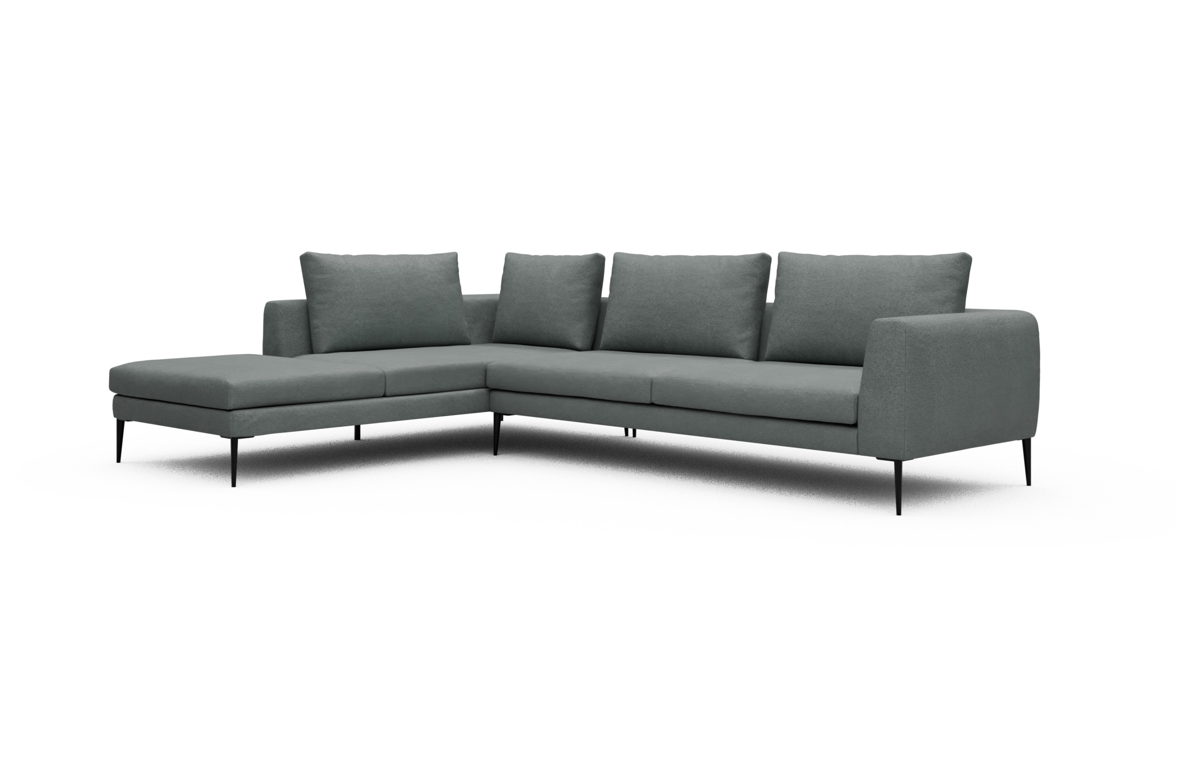 Ecksofa Paul Relax-Ecke rechts mit 3-Sitzer Denari-Soft-Grey