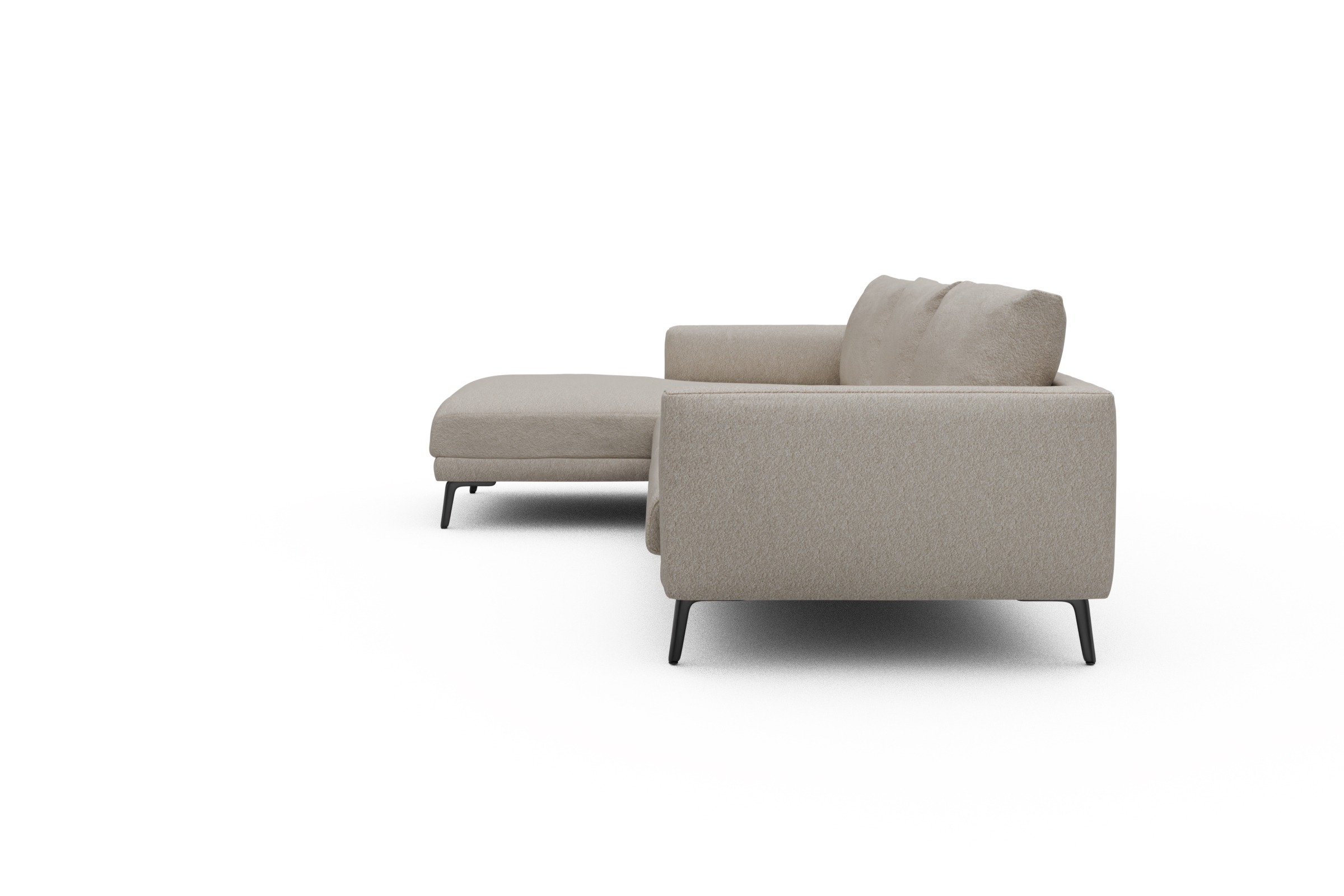 Ecksofa Karl Chaiselongue links mit 2,5-Sitzer Aivi-Lace-Beige