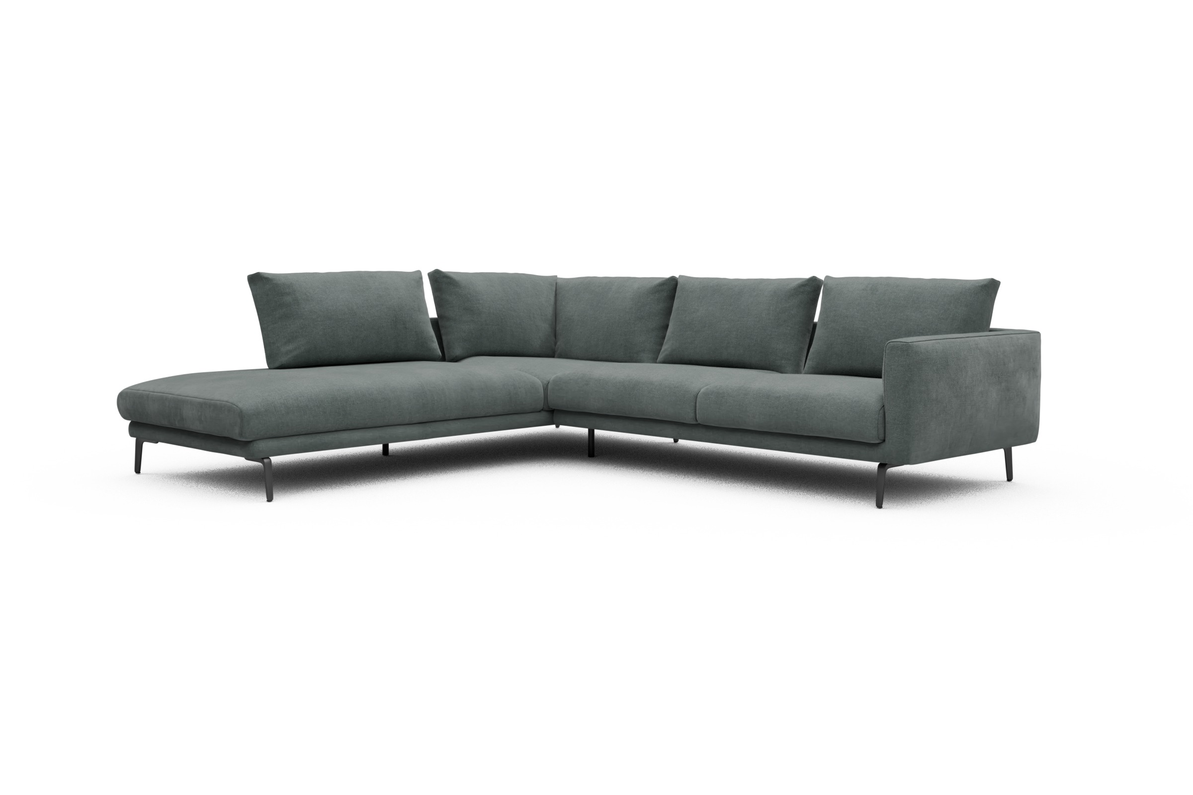 Ecksofa Karl Relax-Ecke links mit 2,5-Sitzer Smooth-Silver-Grey