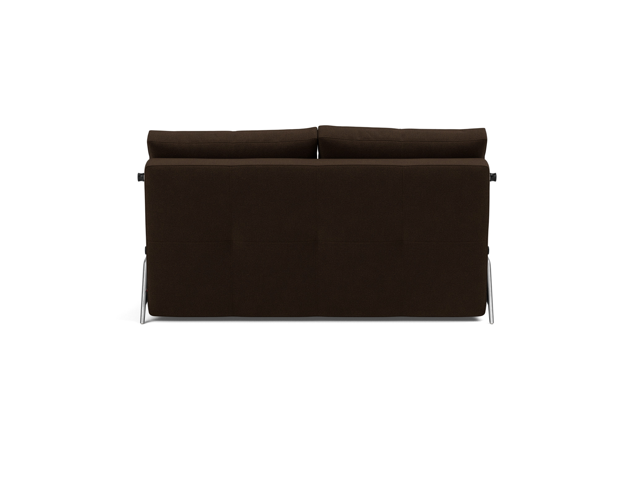 Schlafsofa Cubed 140 Strukturierter Stoff Taura 358-Chocco Beine Aluminium