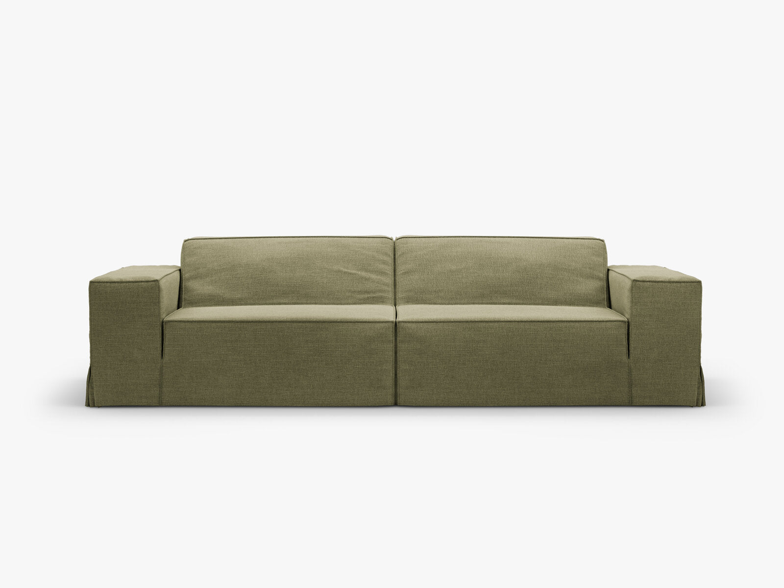 Micadoni Sofa Ersatzbezug Jodie 3-Sitzer Strukturierter Stoff Lins Hellgrün