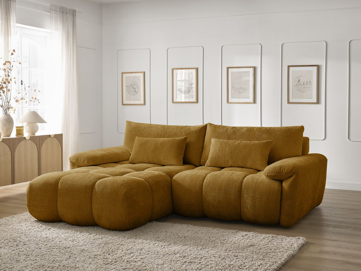 Bobochic Ivane Ecksofa Strukturstoff Gelb Ecke links