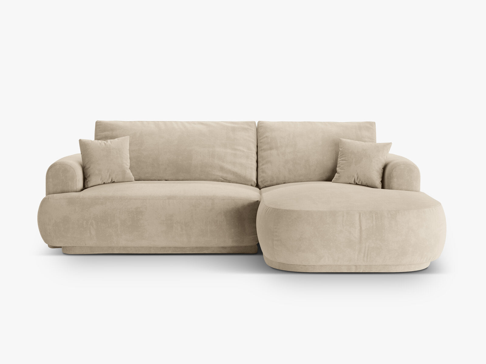 Micadoni Ella Ecksofa 5-Sitzer mit Schlaffunktion Rechts Samt Vogue Helles Beige
