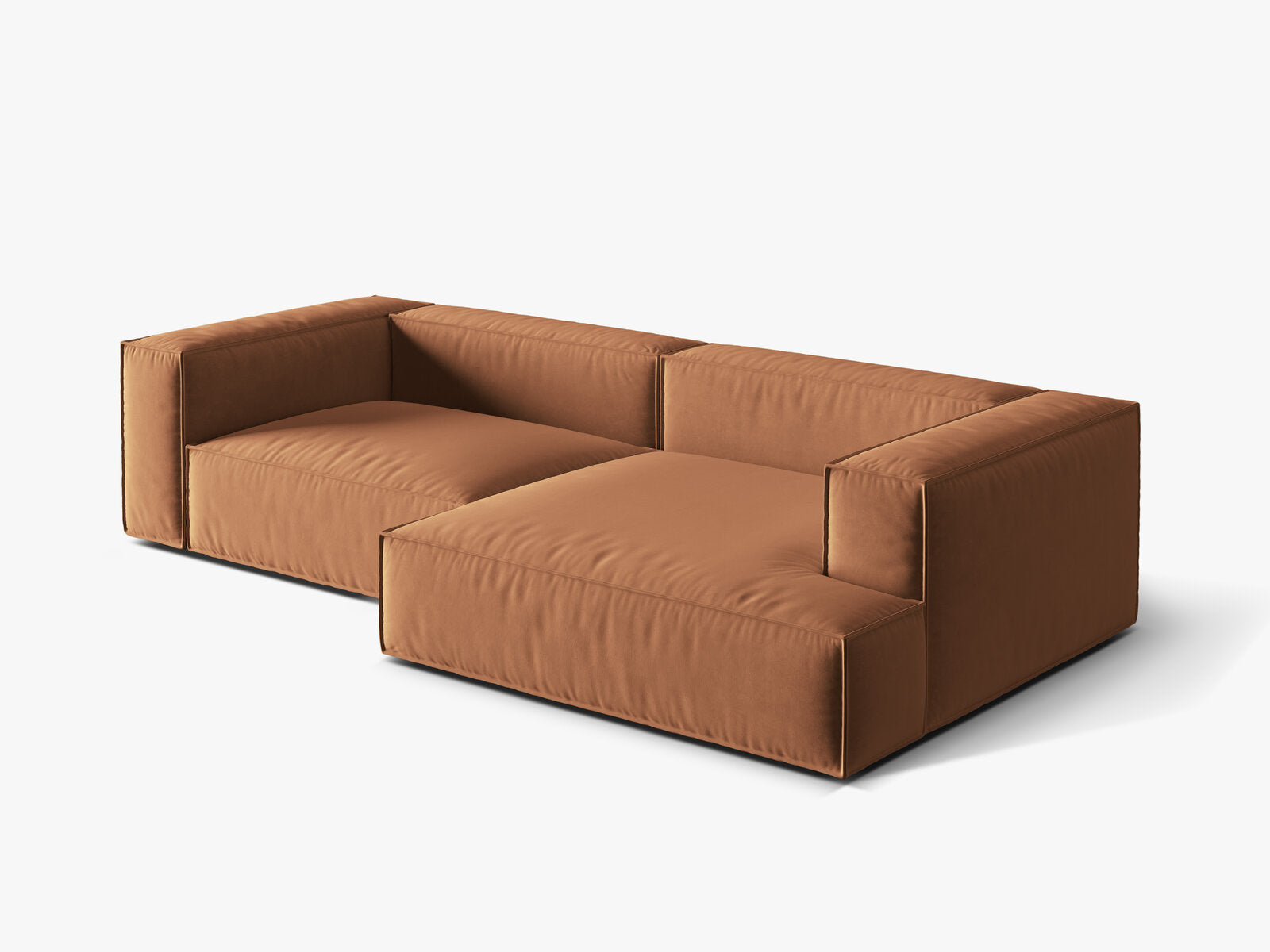 Micadoni Ecksofa Nuria 4-Sitzer Rechts Samt Honig