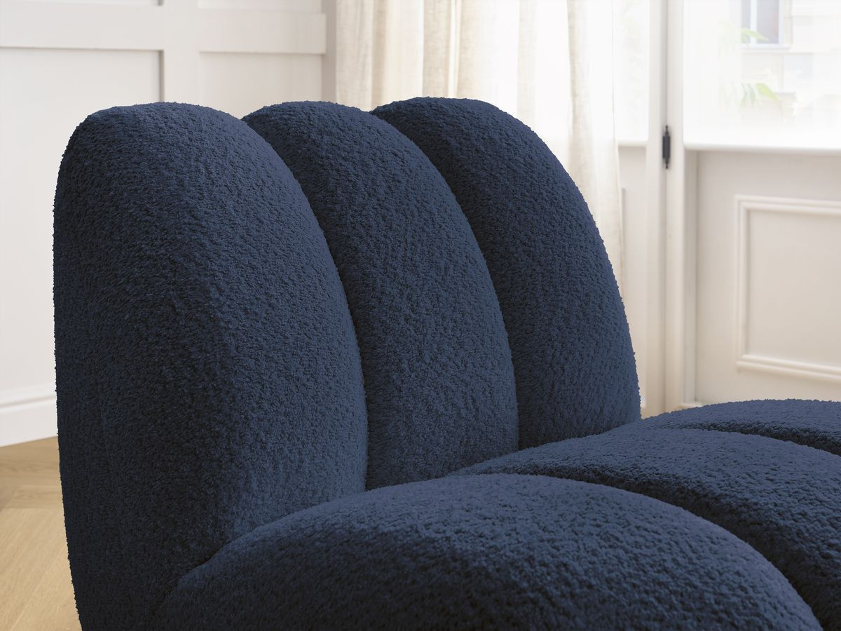 Bobochic Janissaire Sessel 81 × 90 cm Bouclé-Stoff Dunkelblau