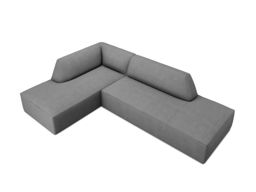 Cosmopolitan Design Ecksofa Siena 4-Sitzer offen Strukturierter Stoff Ottawa Grau Links