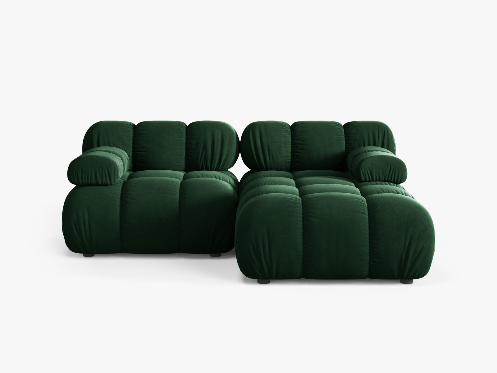 Micadoni Modulares Ecksofa Bellis 3-Sitzer Rechts Samt Bluvel Flaschengrün