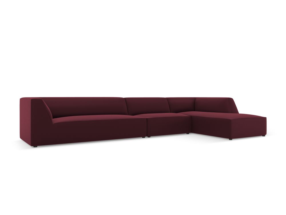 Cosmopolitan Design Ecksofa Siena 5-Sitzer Kunstleder Pacifico Bordeaux Rechts