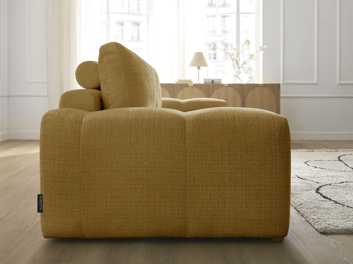 Bobochic Anakin Sofa 3-Sitzer, 2 Kissen Strukturstoff Gelb
