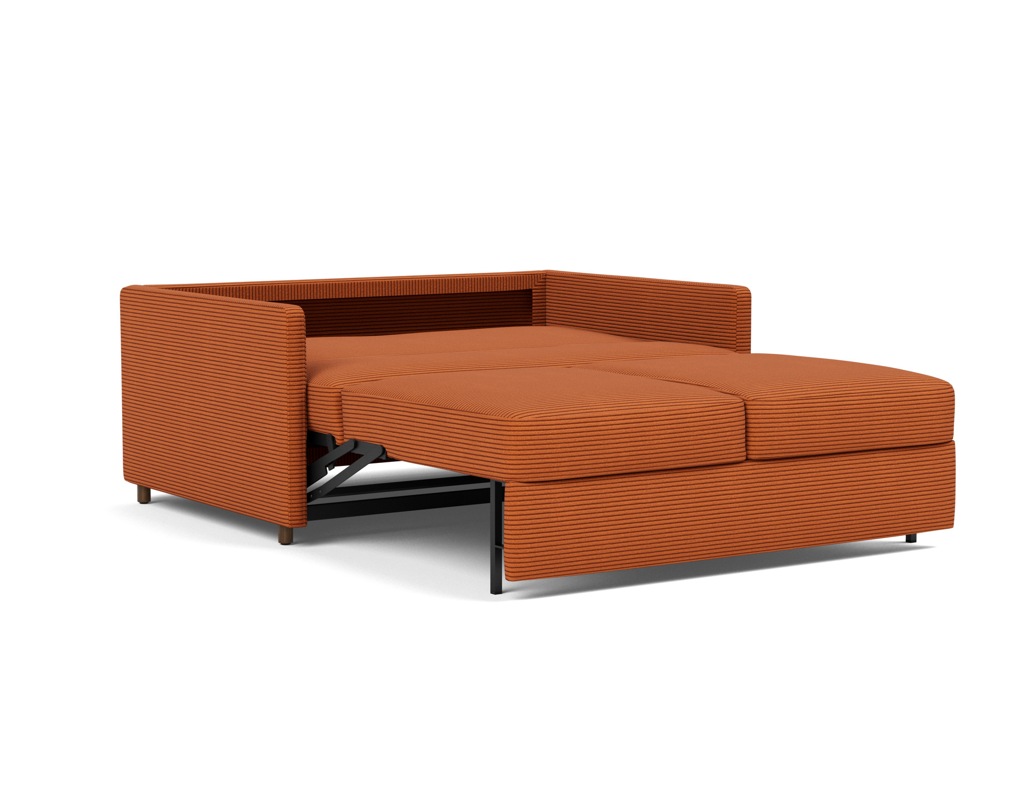 Schlafsofa Neah mit Slim-Armlehnen 140 Kord Corduroy 595-Burnt-Orange