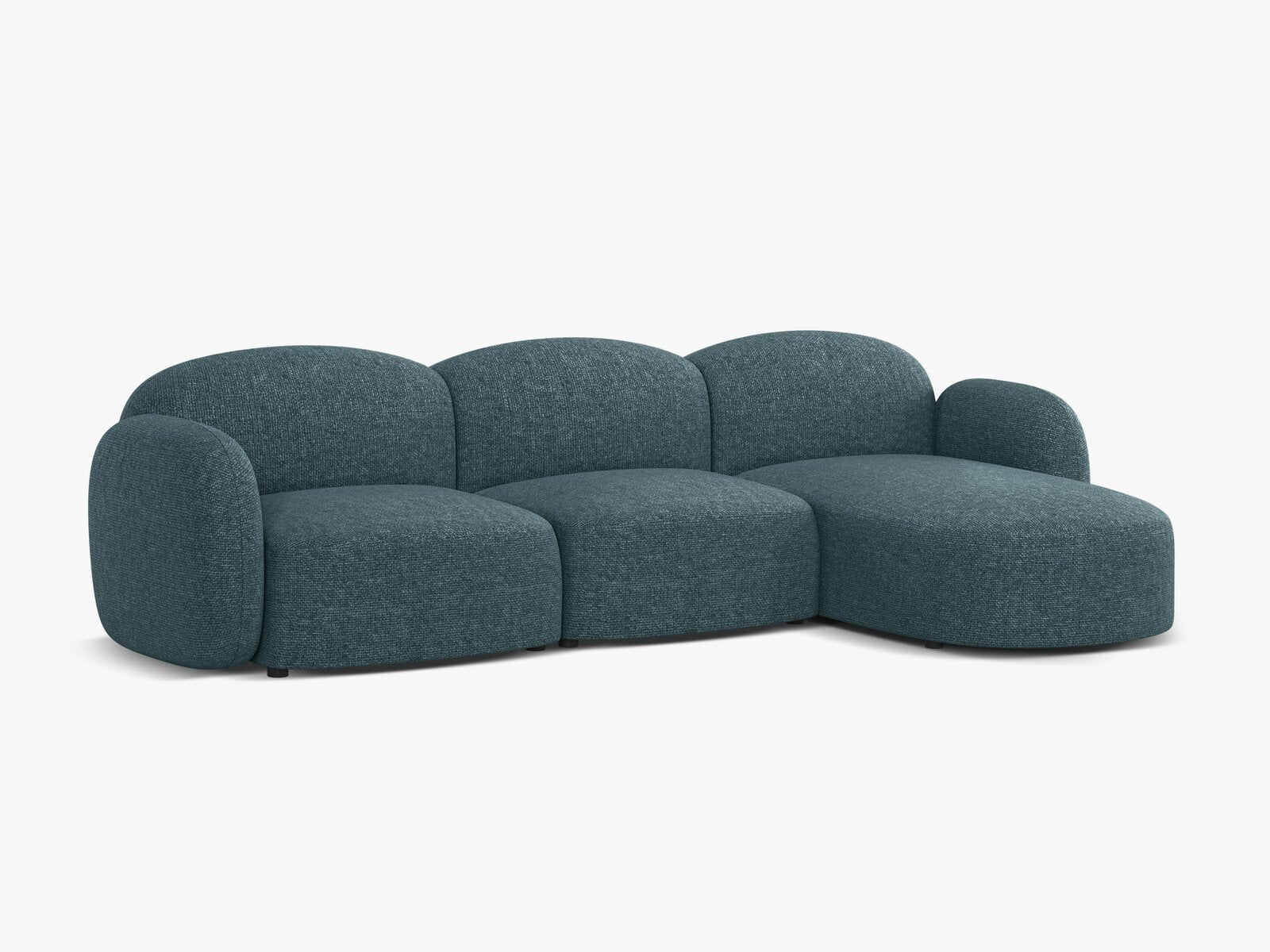 Micadoni Ecksofa Blair 4-Sitzer Rechts Chenille Eden Hellblau