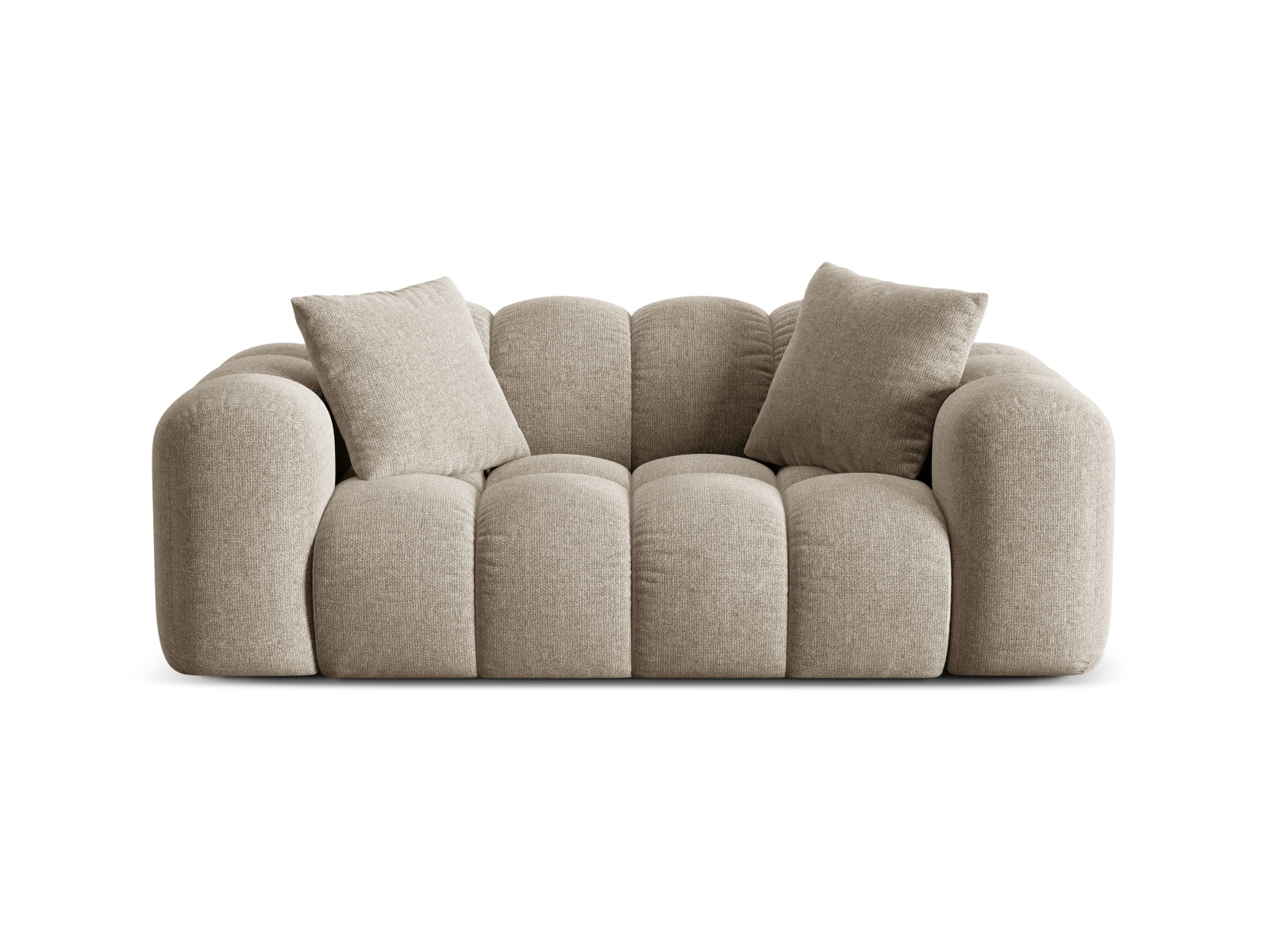 Cosmopolitan Design Sofa Treno 2-Sitzer Chenille Eden Dunkelbeige