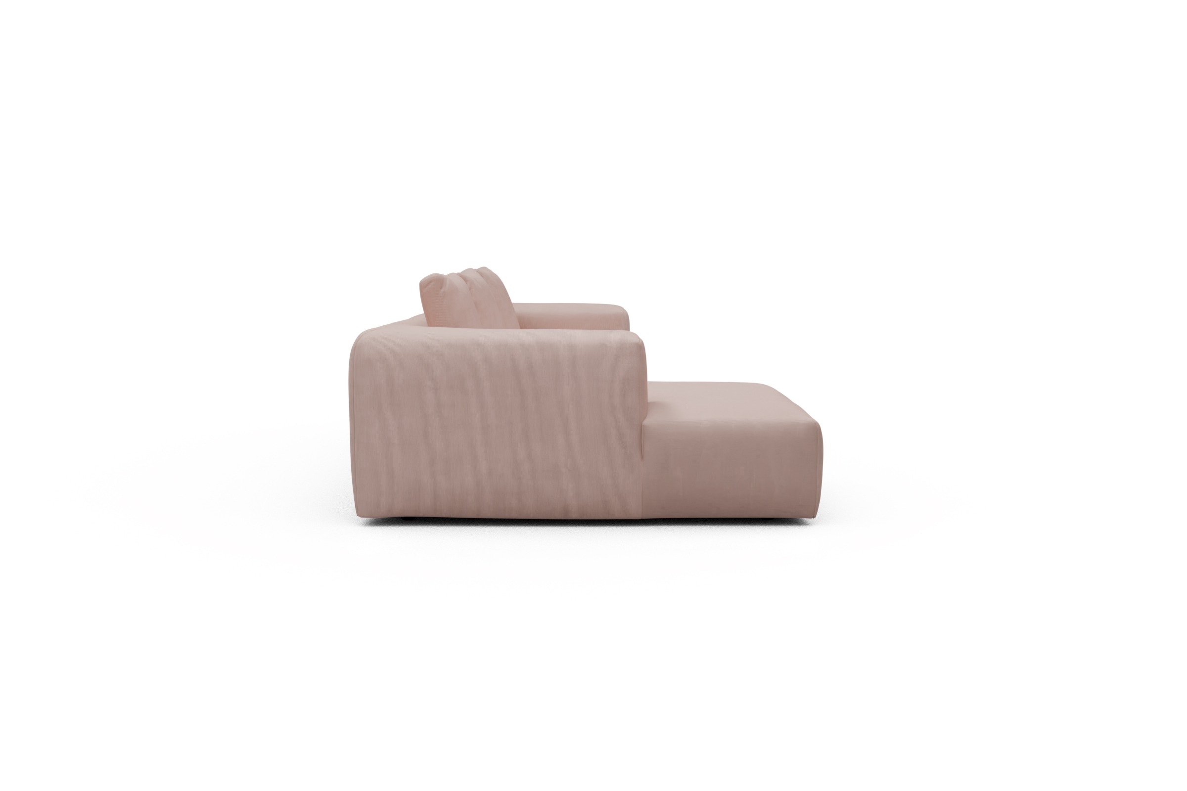 Ecksofa Fred Chaiselongue links mit 2,5-Sitzer Cordufine-Blush
