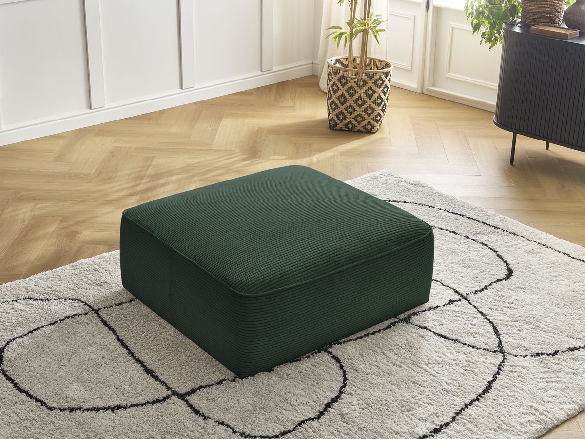 Bobochic Leopold Pouf Cordsamt Dunkelgrün