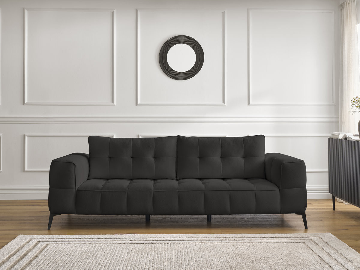 Bobochic Anis Sofa 3-Sitzer Strukturstoff Schwarz