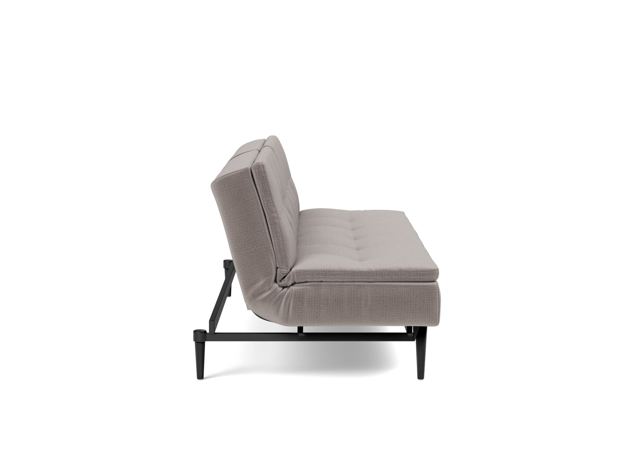 Schlafsofa Dublexo Chenille Esina 418-Truffle Beine Styletto Eiche schwarz