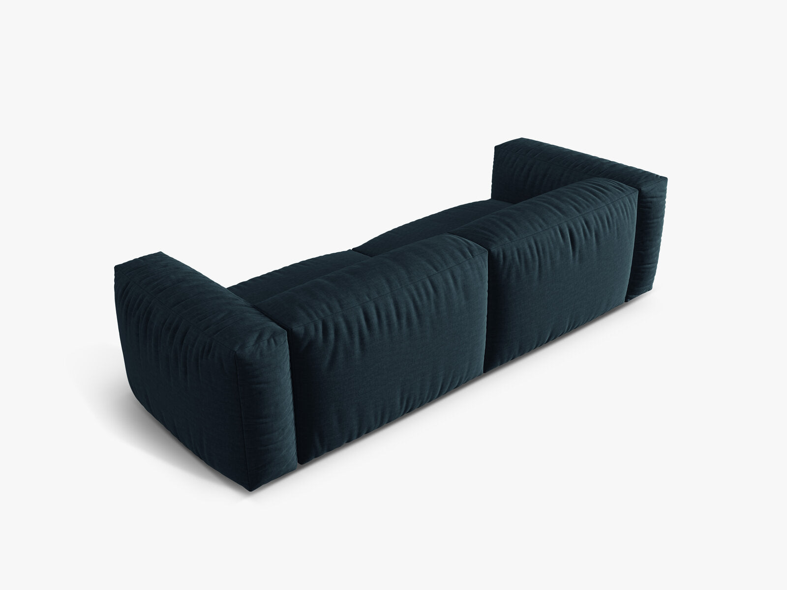Micadoni Sofa Martina 3-Sitzer Strukturierter Stoff Boston Jeansblau