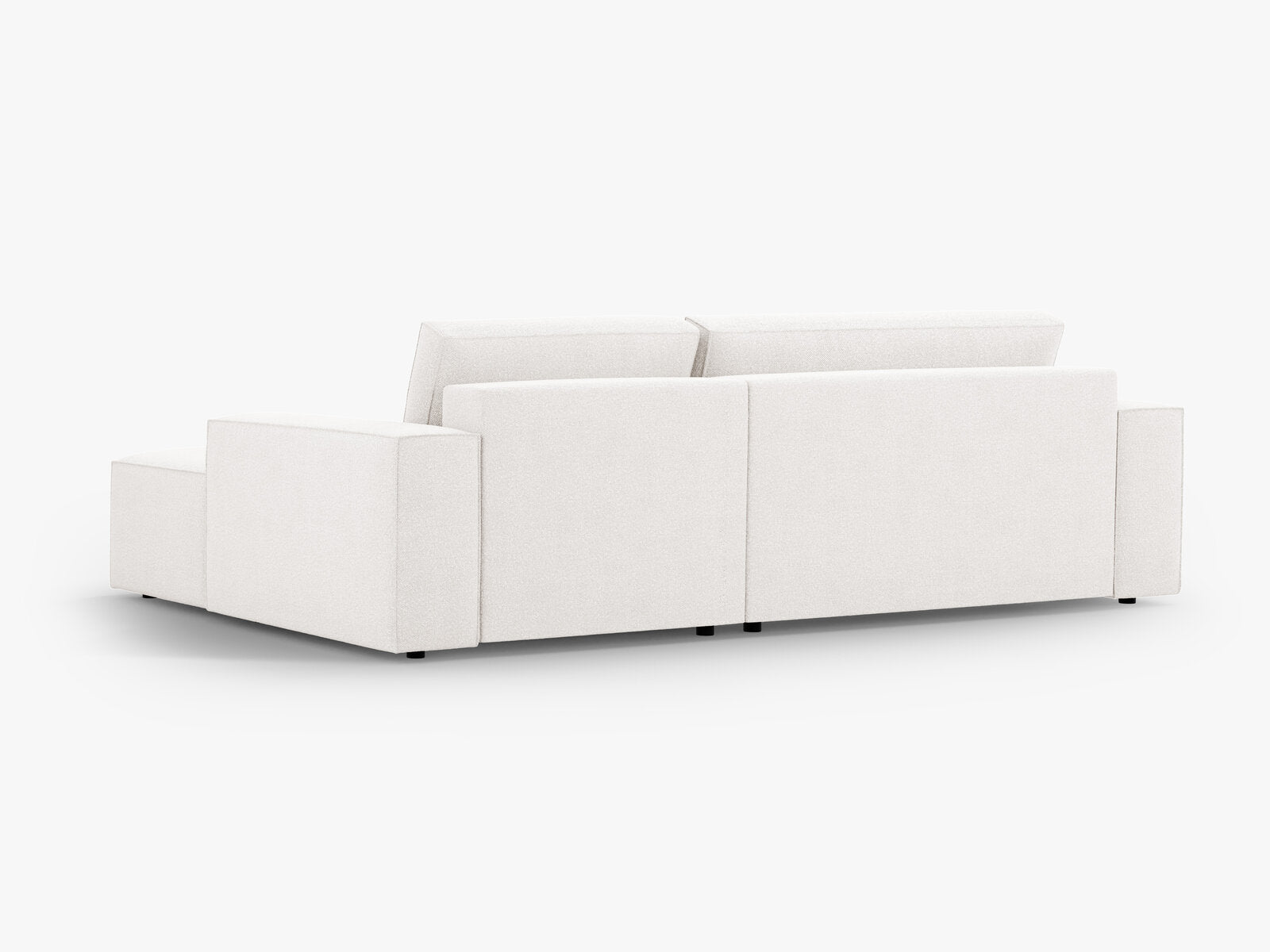 Micadoni Schlaf-Ecksofa Jodie 3-Sitzer Rechts Boucle Weiß