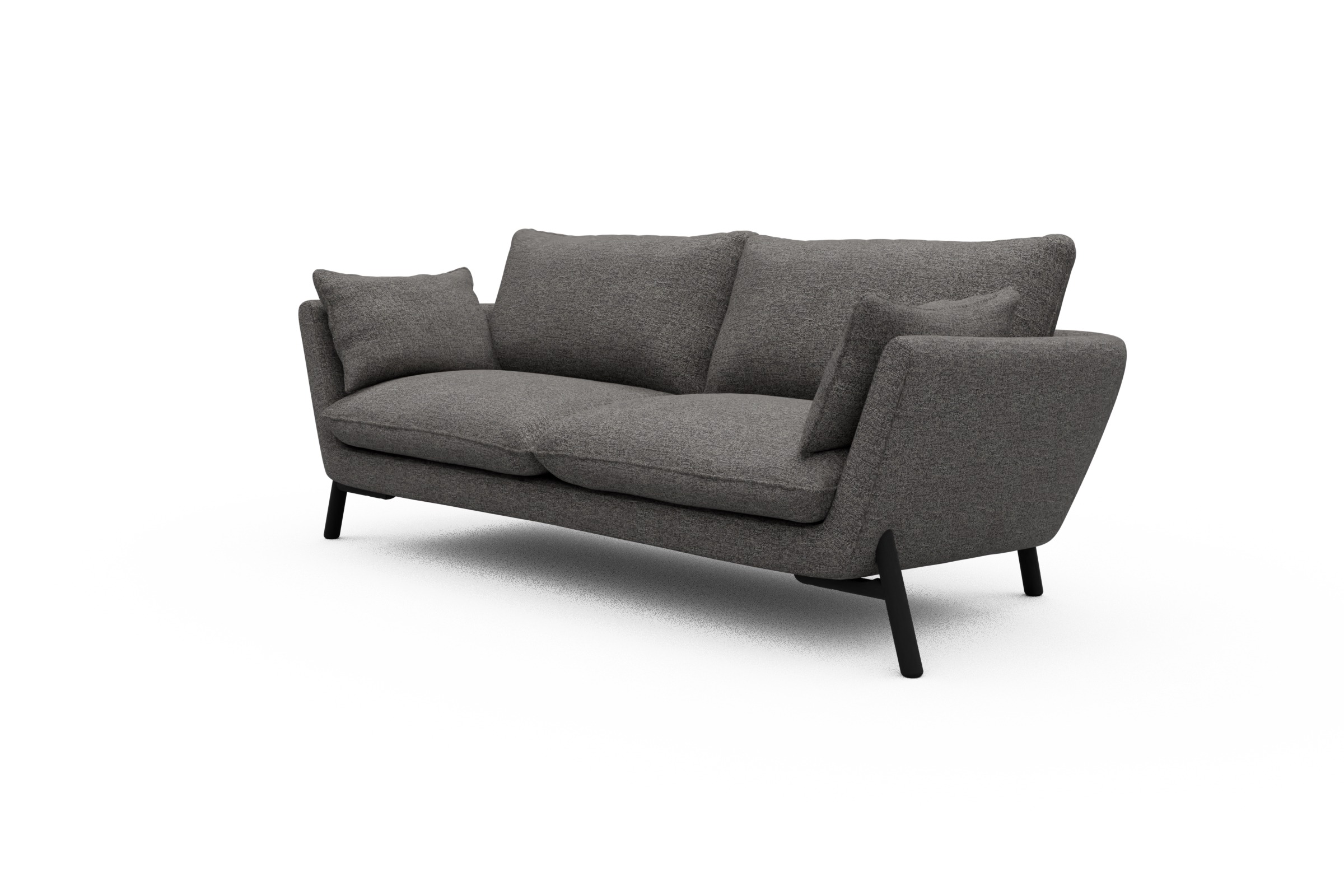Sofa Emil 3-Sitzer Beinfarbe Eiche Schwarz Carreno-Salt-and-Pepper