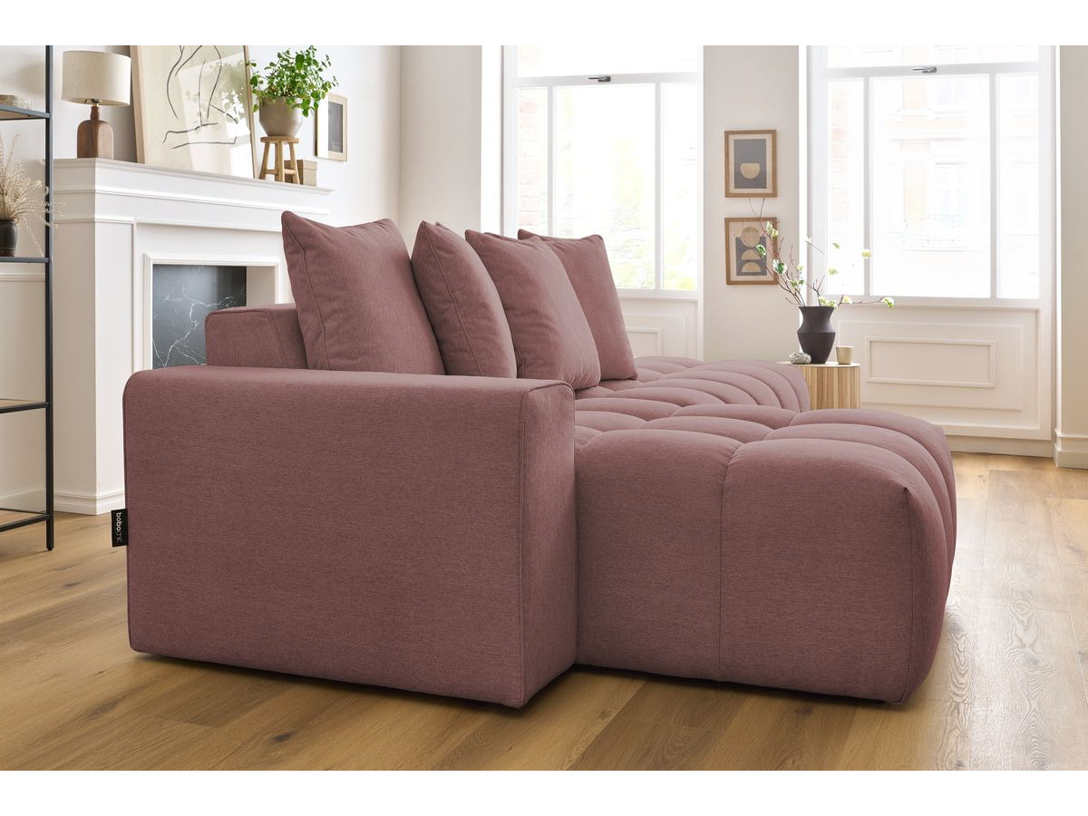 Bobochic Mont-blanc Ecksofa Melange-Stoff Rosa Ecke links